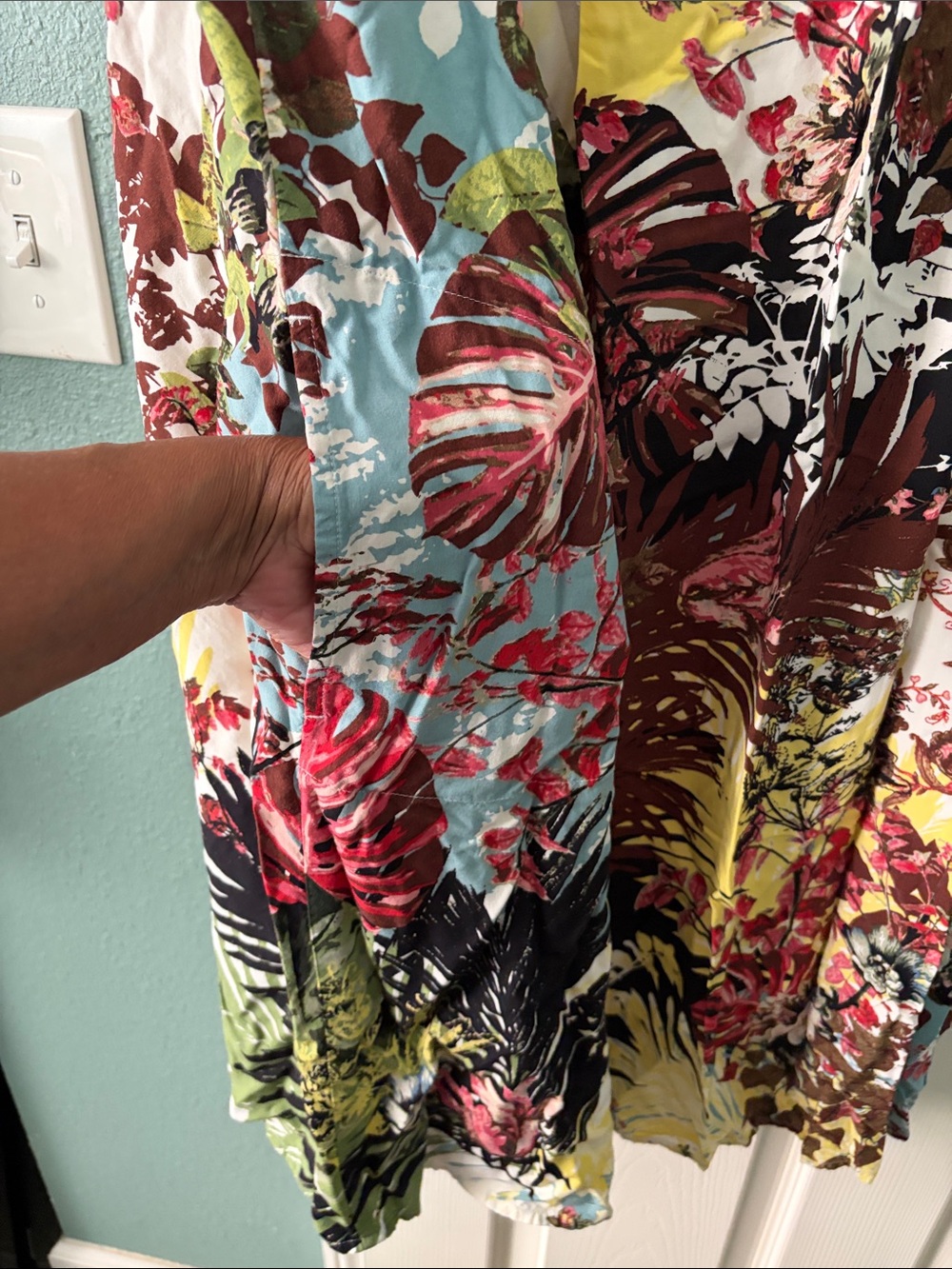 J. Jill Floral Print Dress in Yellow, Brown, Pink - Picture 6 of 7